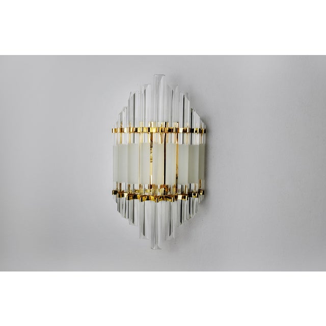 Gold Venini Wall Lamp in Murano Triedri Glass, Italy, 1970s For Sale - Image 8 of 8