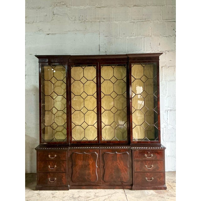 Early 20th Century Vintage Regency George III Mahogany Breakfront For Sale - Image 5 of 12