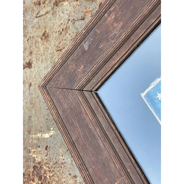 Wood 45 Star Antique American Flag Circa 1890 Cotton Gauze Beautifully Presented in Antique Oak Frame For Sale - Image 7 of 8