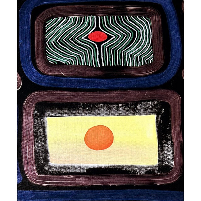 Textile Max Manning “Untitled (CVS275)” Contemporary Blue, Purple, & Red Geometric Abstract Painting, 2024 For Sale - Image 7 of 8