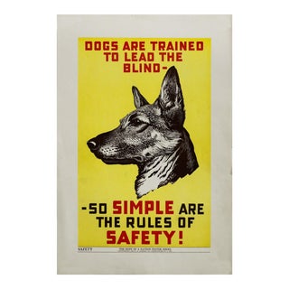 1937 American Hope of a Nation Poster Series, Safety (Dog) For Sale