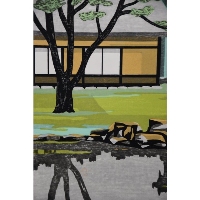 Kyoshi Nagai, Landscape Composition, 1972, Woodblock Print, Framed For Sale - Image 6 of 13