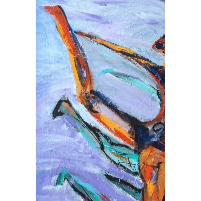 Graciela Cassel (Argentine, b. 1956), Dancers, Oil on Canvas, unsigned, ebonized wood frame. Image: 52.75" H x 27.5" W;...