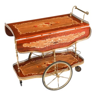 Mid-Century Italian Marquetry Drinks Trolley, Sorrento, 1960s For Sale
