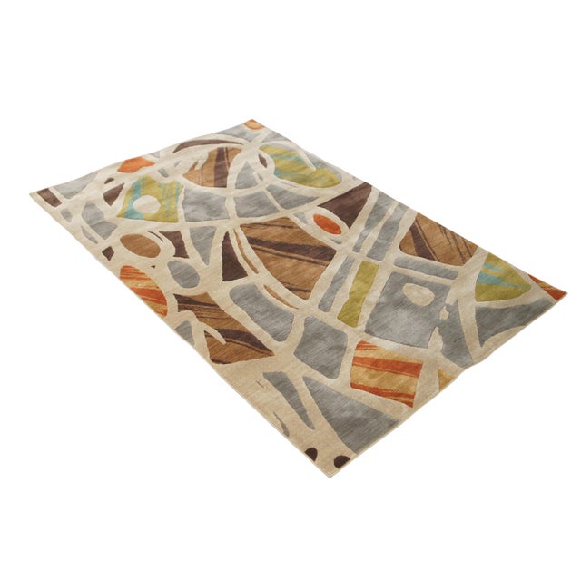 Abstract Karastan Artois Mathias Fog Abstract 74800-14114 Area Rug Carpet 5.5' X 8' For Sale - Image 3 of 12