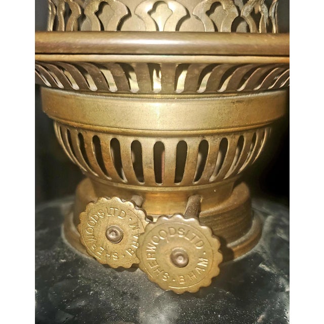 1900 - 1909 Large Neoclassical English Sherwood Converted Oil Lamps - a Pair For Sale - Image 5 of 6