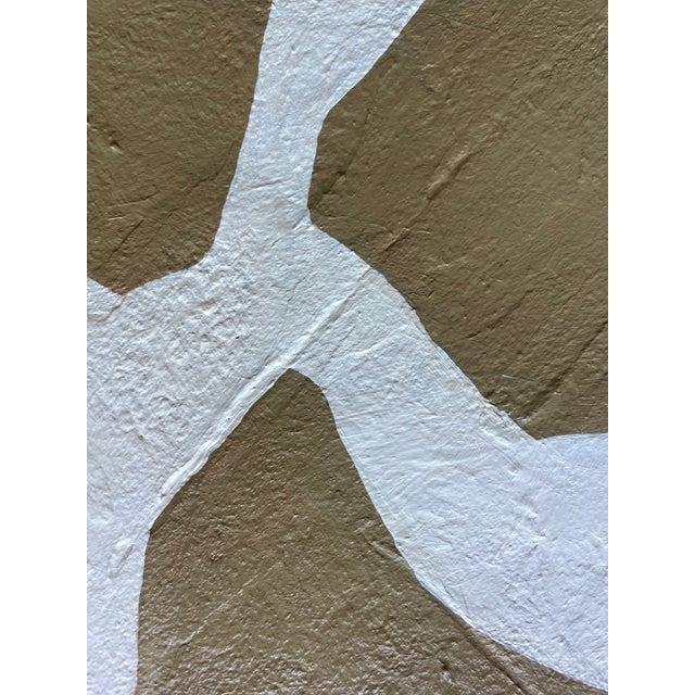 Contemporary abstract botanical painting on canvas. Framed in a gold locally made frame Unframed painting: 11" x 14"...