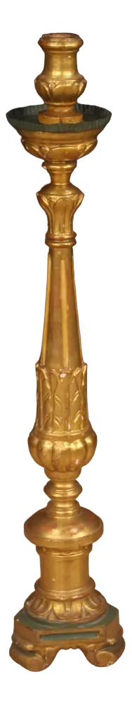 19th Century Lacquered & Gilded Torch Holder, 1870s