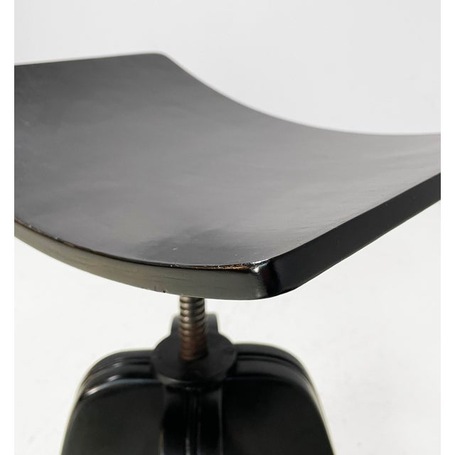 Italian Art Deco Black Wooden Stool, Early 1900s For Sale - Image 6 of 18