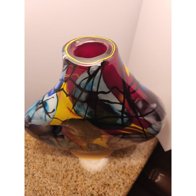 Monumental 14" Signed V. Nason Murano Art Glass Cubist Vase - 9.5lb Picasso Homage "Exquisite 14-inch masterwork hand-...
