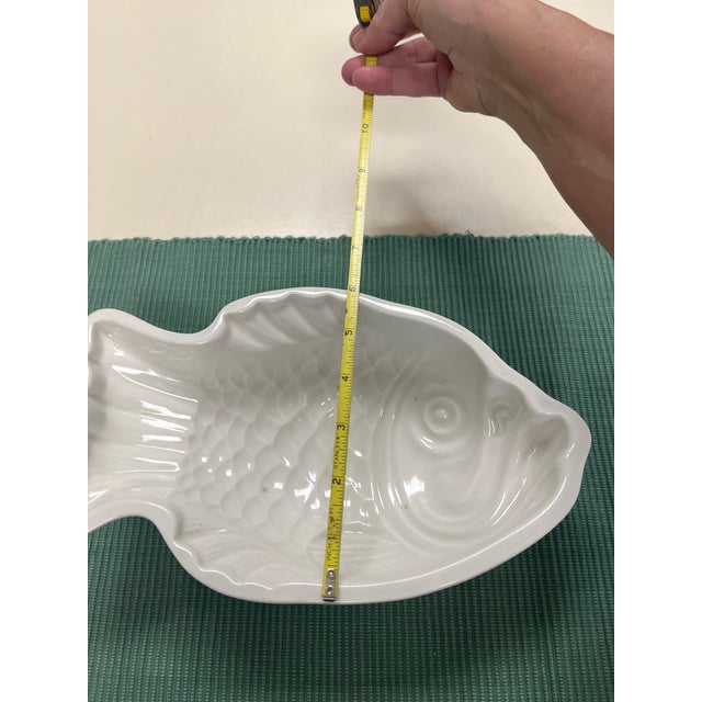1960s Societe Ceramique Maestricht Early White Ceramic Fish Mold Holland For Sale - Image 10 of 10