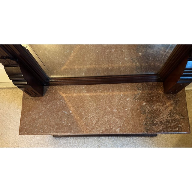 Antique Victorian Tennessee Red Marble Pier Mirror Signed by S. Heyman (C. 1880) For Sale - Image 4 of 9