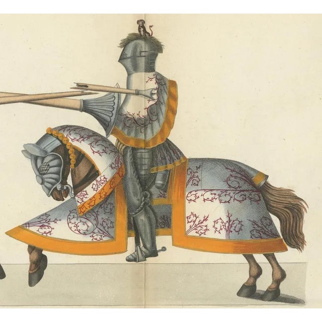 Ornate Armor and Horses in Action, 1842, Paper For Sale - Image 4 of 7