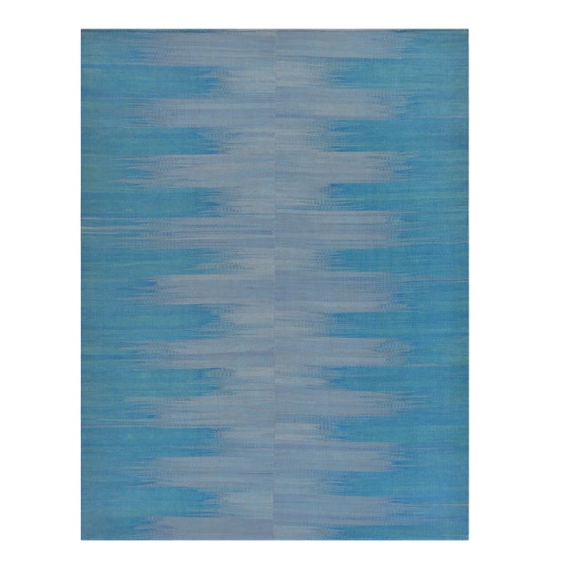 Contemporary Vegetable-Dyed Wool Abstract Flatweave For Sale