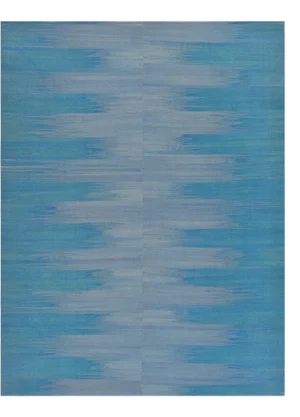 Contemporary Vegetable-Dyed Wool Abstract Flatweave