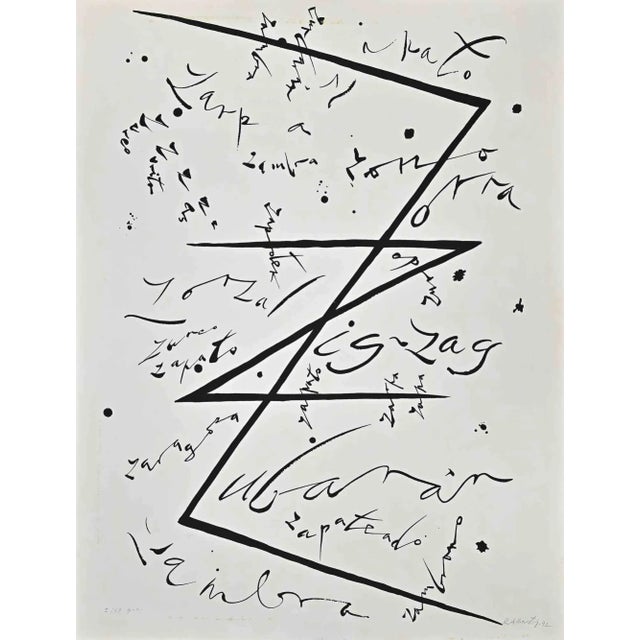 Modern Rafael Alberti, Letter Z, Original Lithograph, 1972, Lithograph For Sale - Image 3 of 3