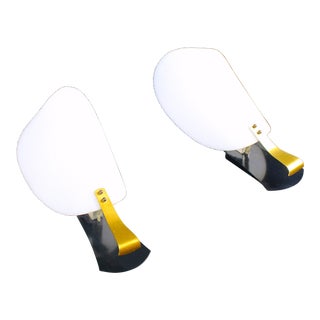Stilnovo, Pair of Sconces, Brass, Perspex, Italy 1950 For Sale
