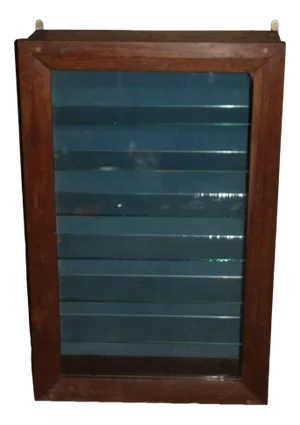 Wooden Display Cabinet with Glass Shelves