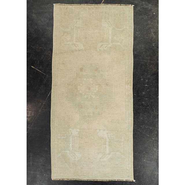 Brown Turkish Mini Rug Oriental Hand Knotted Vintage Rug 1'5" x 3' #21237 For Sale - Image 8 of 8