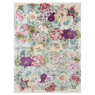 Chinese Art Deco Botanic Rug For Sale