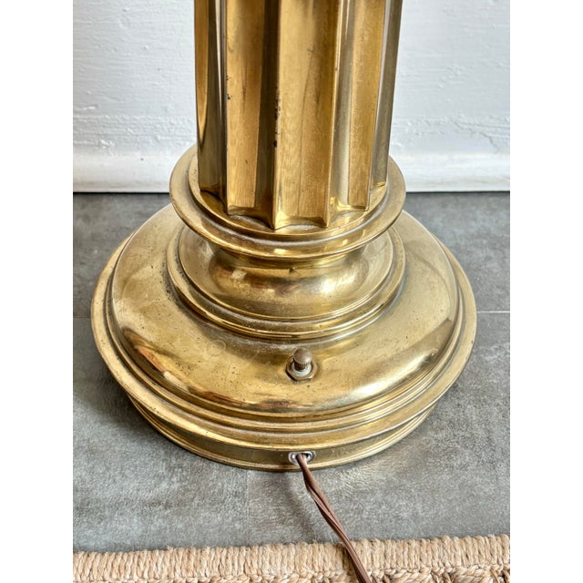 1970's Stiffel Brass Fluted Column Table Lamp For Sale - Image 9 of 11