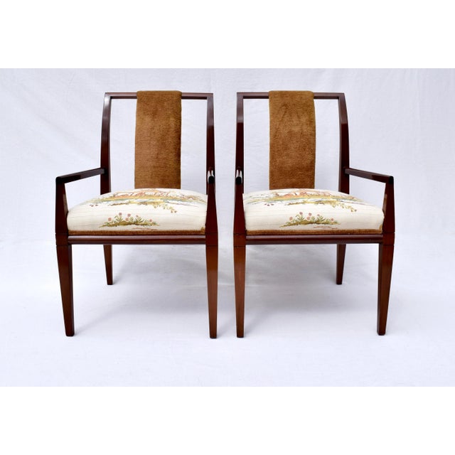Tommi Parzinger Set of 6 Mahogany Dining Chairs by Tommi Parzinger, 1950s For Sale - Image 4 of 12