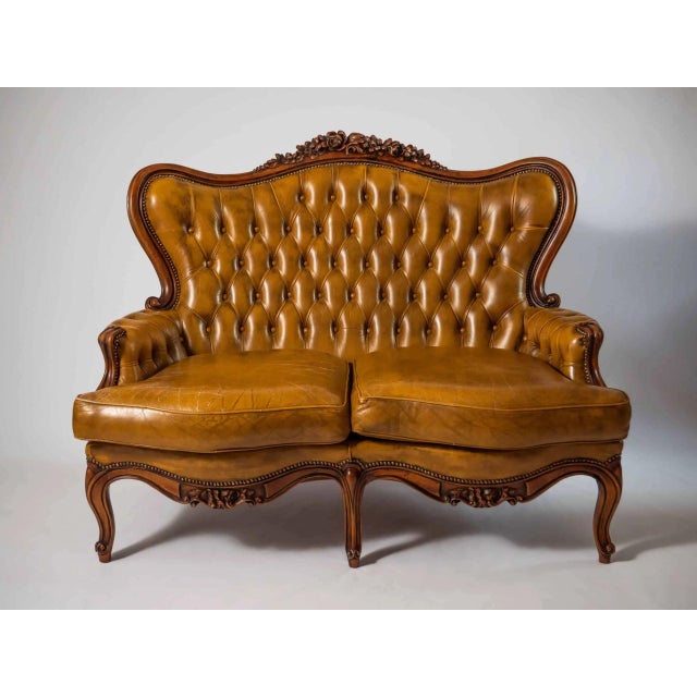 Louis XV Style Leather Sofa For Sale - Image 12 of 12