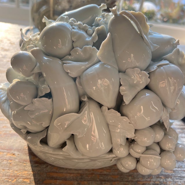 John Rosseli Antiques Italian Fine Blanc De Chine Porcelain Fruit Basket Centerpiece For Sale - Image 12 of 12