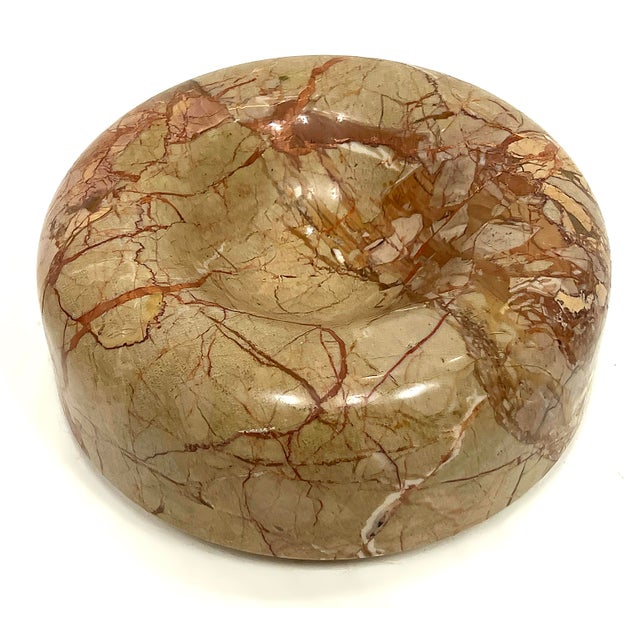 Mid-Century Modern Mid-Century Roberto Arioli for Gabbianelli Carved Marble Bowl, Signed For Sale - Image 3 of 8