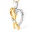 Contemporary 10K Yellow Gold Plated .925 Sterling Silver 1/5 Cttw Diamond Ribbon Heart Pendant Necklace (H-I Color, I2-I3 Clarity) - 18" For Sale - Image 3 of 5