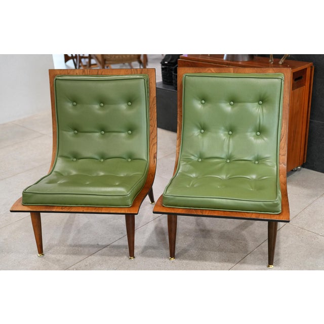 Attributed to Carter Brothers Scoop Lounge Chairs – Pair | Danish-Inspired American Modern, C. 1950s [Book-Matched] For Sale In Phoenix - Image 6 of 13