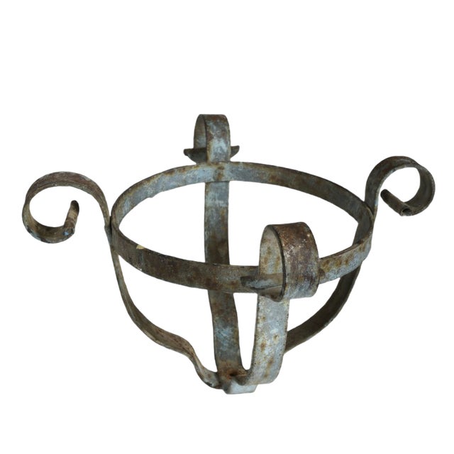Antique Iron Vase Holders, Set of 2 For Sale