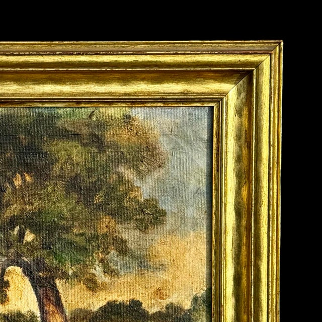 Antique American Bluebonnet Wildflower Texas Landscape Oil Painting W/ James Bute Frame For Sale In San Diego - Image 6 of 10