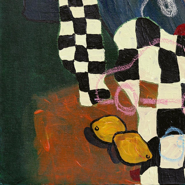 2020s Rainy Apartment - Original Figurative Cubist Mixed Media Painting on Canvas by Valerie Etitinwo For Sale - Image 5 of 9