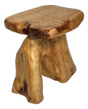 Birdseye Maple Natural Tree Stump Side Accent Table