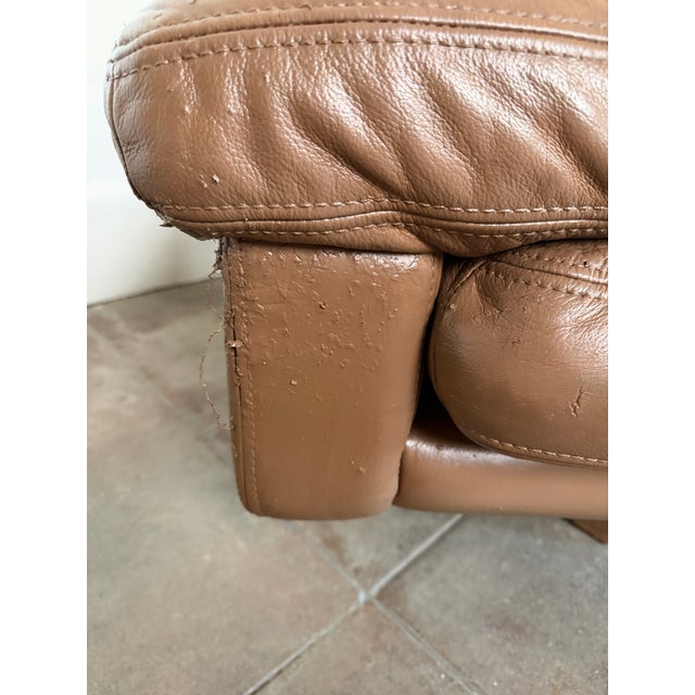 1980s Vintage 1980's Italian Leather Sofa For Sale - Image 5 of 17