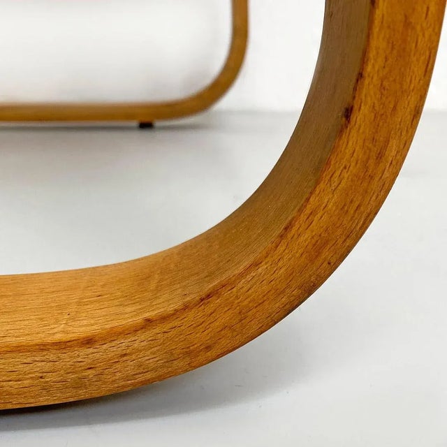 Mid-Century Modern Italian Solid Wood and Grey Fabric Armchair, 1960s For Sale - Image 13 of 14