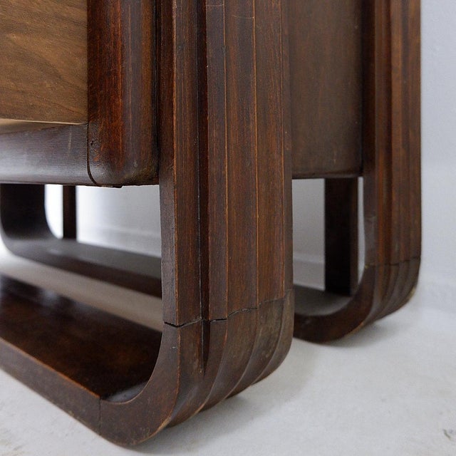 Maroon Vintage Art Deco Oak Cabinet, 1930s For Sale - Image 8 of 16