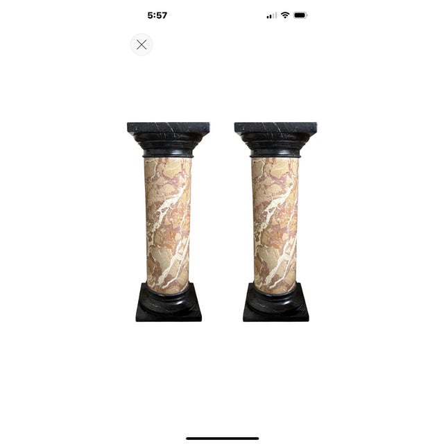 Pair of 19th Century French Marble Pedestals For Sale - Image 12 of 12