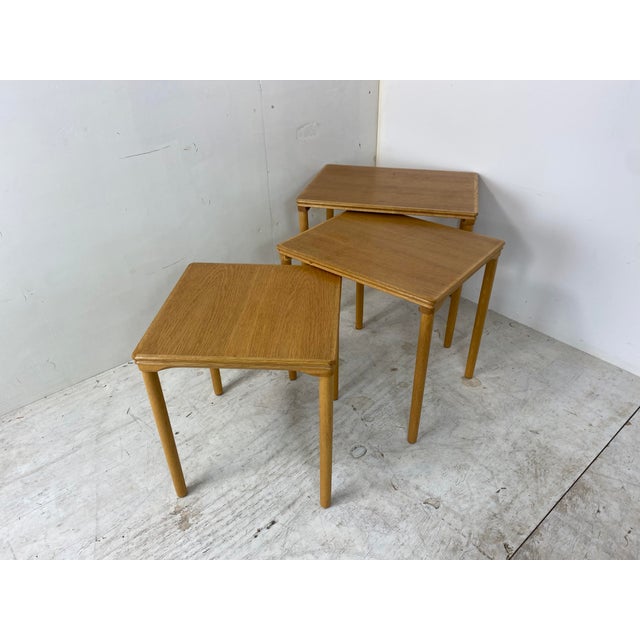 Danish Set Off Nesting Tables by E. W. Bach, 1960s, Set of 3 For Sale - Image 4 of 12