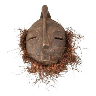 Early 20th Century Songye Female Kifwebe Mask with Beard For Sale