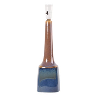 Modern Danish Table Lamp with Blue Brown Glaze from Søholm Stentøj, 1960s For Sale