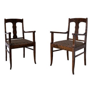 Biedermeier Satin Birch Armchairs, Set of 2 For Sale