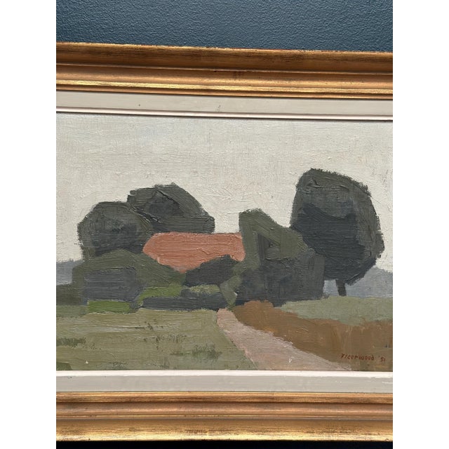 William Fleetwood, House and Trees, 1951, Oil on Canvas, Framed For Sale - Image 4 of 11
