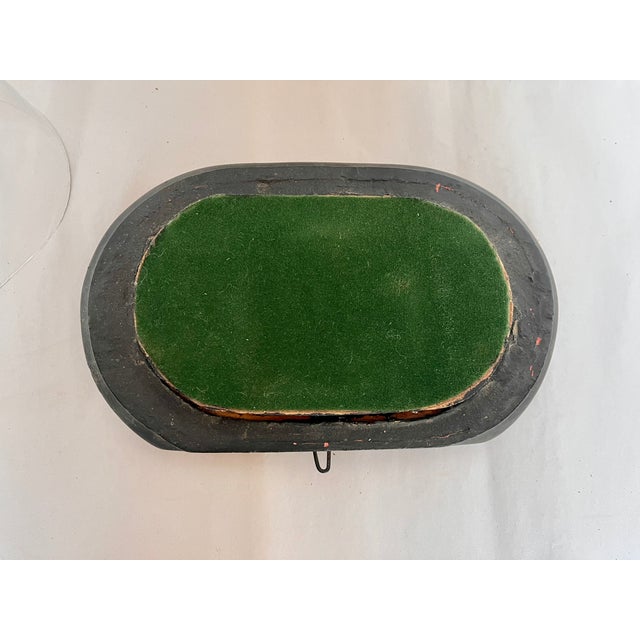 Early 1900s French Hand Blown Glass Oval Cloche on Wood Footed Base For Sale - Image 9 of 10