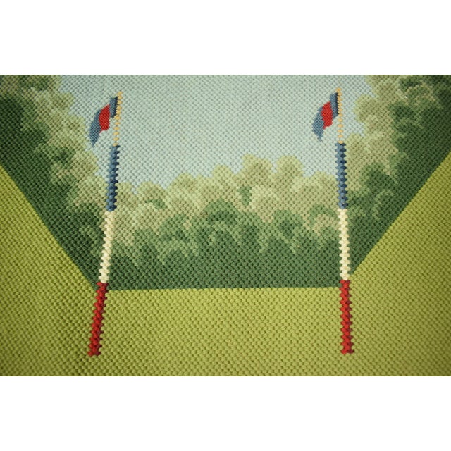 Polo Needlepoint Bridge Table Cover For Sale - Image 4 of 8