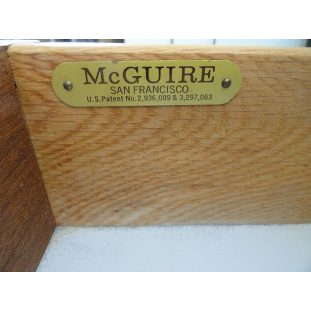 Wood 1990s Mid-Century Modern McGuire Two-Drawer End or Bedside Table For Sale - Image 7 of 9