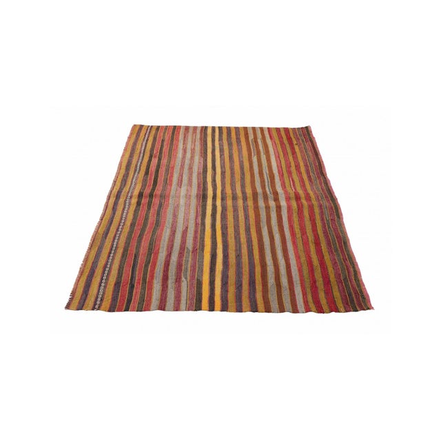 Vintage Small Striped Kilim Rug - 3`10" X 5`2" For Sale In Los Angeles - Image 6 of 7