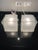 Postmodern Swedish Ice Block Cube Lamps Satin Glass Set of 2 For Sale In Las Vegas - Image 6 of 12