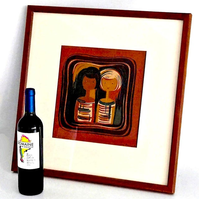 Offered is a mid 20th Century printed textile designed by Swedish artist and ceramicist Ilse Claeson Roempke. The print is...